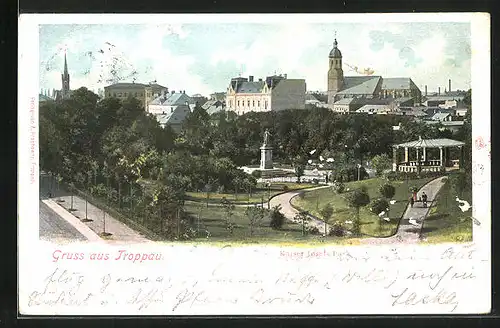 AK Troppau, Denkmal im Kaiser Josef-Park