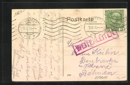 AK Troppau, Panorama mit der Pfarrkirche