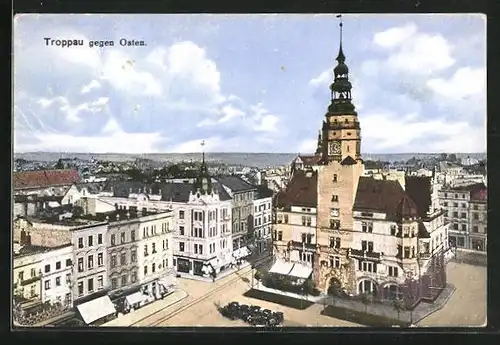 AK Troppau, Teilansicht und Städtisches Museum gegen Osten