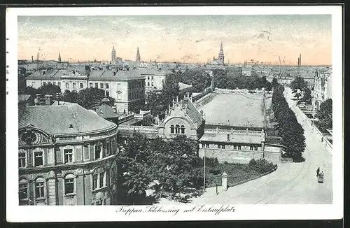 AK Troppau, Schlossring mit Eislaufplatz