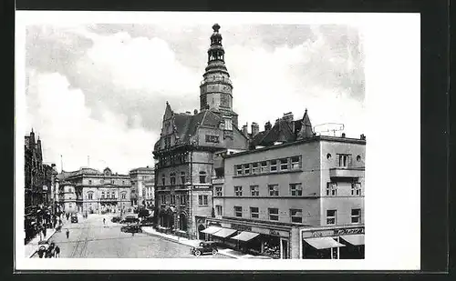 AK Troppau,  Ring mit Geschäften