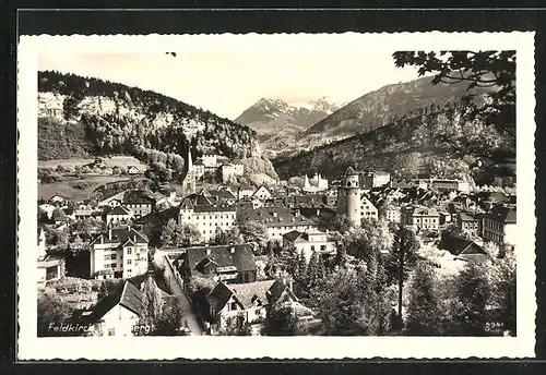 AK Feldkirch, Ortsansicht aus der Vogelschau mit Wachturm