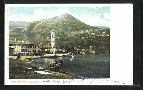 AK Cernobbio, villa d` Este, Blick auf den Hafen