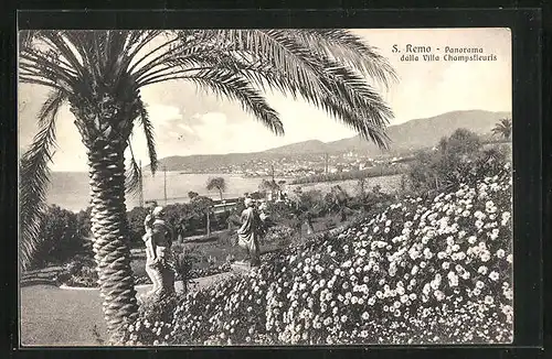 AK San Remo, Panorama dalla Villa Champsfleuris