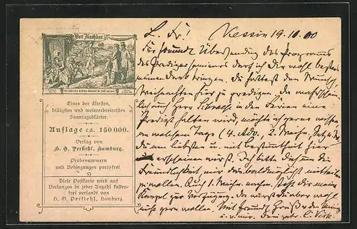 AK Der Nachbar, Sonntagsblatt, Bote bringt die Zeitung