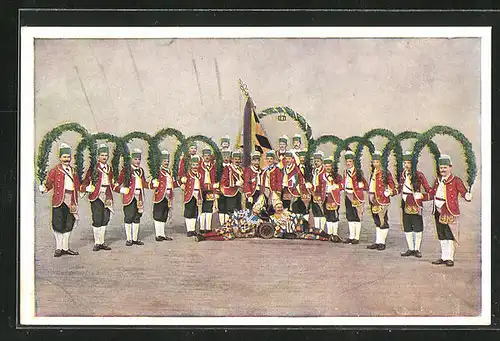 AK München, Original-Schäfflertanz 1921, 1517-1921