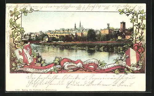 AK Waldenburg, Festpostkarte 1904, Heimatfest, Teilansicht