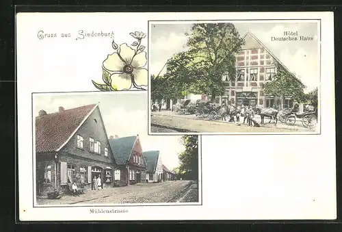 AK Siedenburg, Hotel Deutsches Haus, Mühlenstrasse