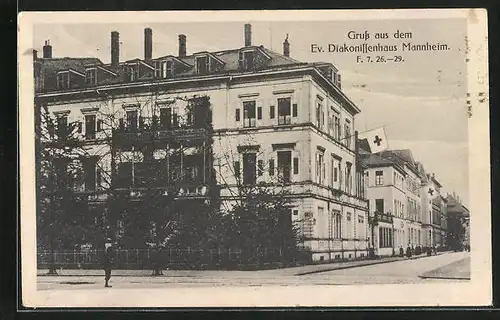 Künstler-AK Lia Döring: Mannheim, Evangelisches Diakonissenhaus, Strasse F7 26-29