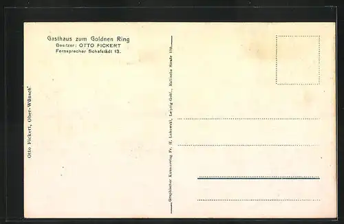 AK Ober-Wünsch, Strassenpartie mit Gasthaus zum Goldnen Ring