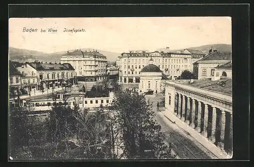 AK Baden, Josefsplatz mit Cafe Josefsplatz