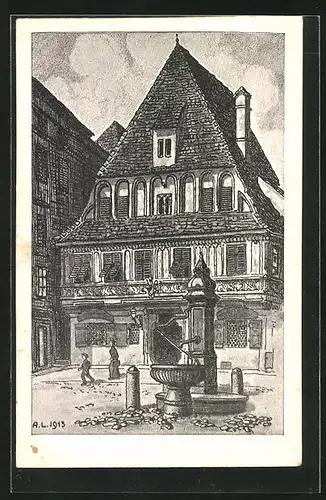 Künstler-AK Steyr, Darstellung vom Bummerlhaus