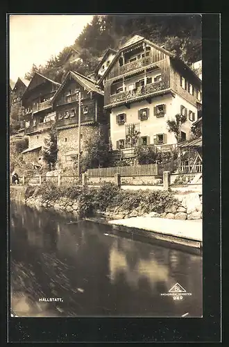 AK Hallstatt, Wohnhäuser am Seeufer