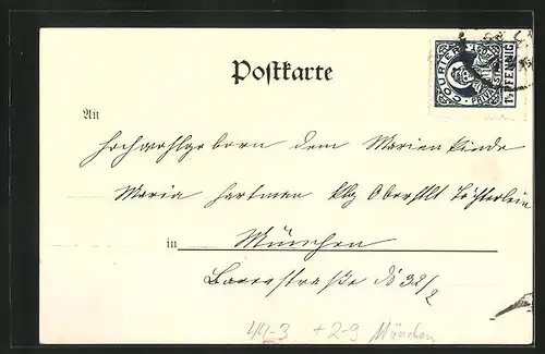 AK München, Bub mit kranken Welpen, Private Stadtpost Courier