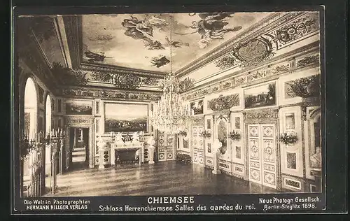 Foto-AK NPG Nr. 165: Chiemsee, Schloss Herrenchiemsee, Salles des Gardes du Roi
