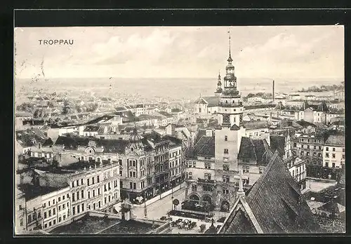 AK Troppau, Teilansicht und Städtisches Museum