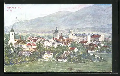 Künstler-AK Frankenstadt a. R., Panorama