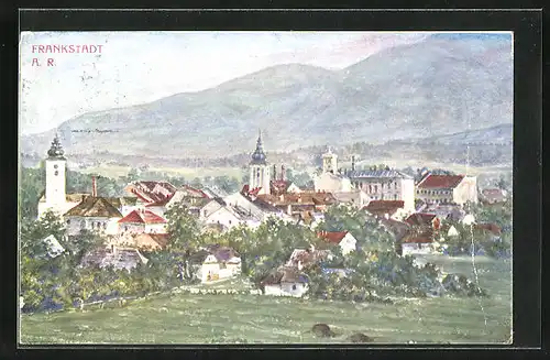 Künstler-AK Frankenstadt a. R., Panorama