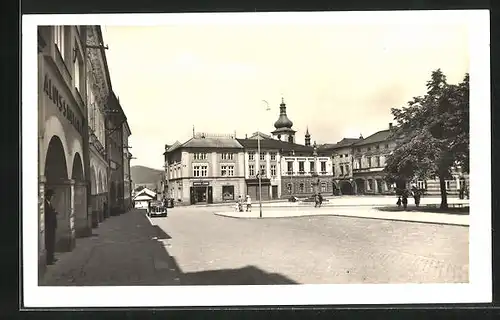 AK Frankstadt u. d. Radh., Strassenpartie mit Geschäft