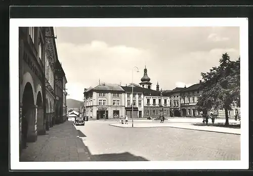 AK Frankstadt u. d. Radh., Strassenpartie mit Geschäft