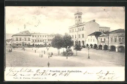 AK Frenstat pod Radhostem, Platz mit Brücke