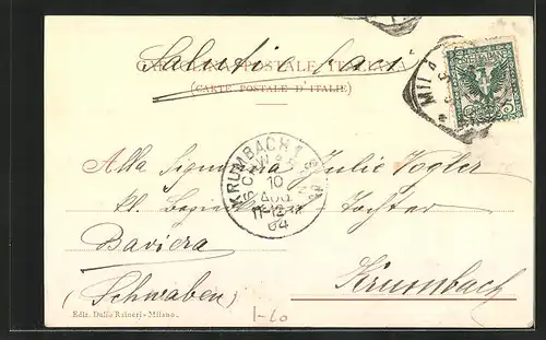 AK Milano, Piazza e Monumento a G. Garibaldi