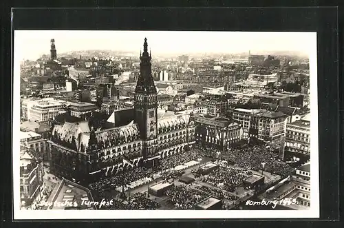 Foto-AK Hamburg, Deutsches Turnfest 1953, Festplatz
