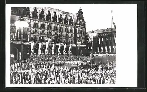 Foto-AK Hamburg, Turnfest, Geschmückter Festplatz