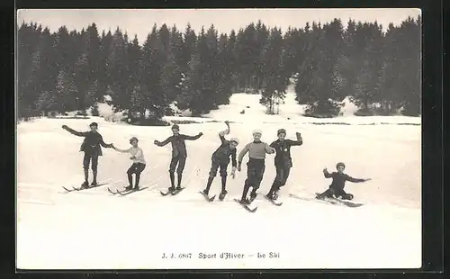 AK Sport d`Hiver, Junge Männer auf Skiern