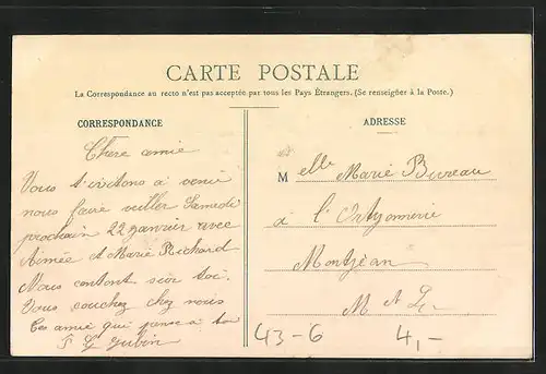 AK En Poitou, A la Noce, Mon père a fait bâti maison!..., Hochzeitszug