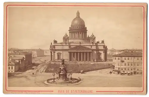 Fotografie A. Felisch, St. Petersburg, Ansicht St. Petersburg, Blick auf die Isaakskathedrale mit Reiterdenkmal