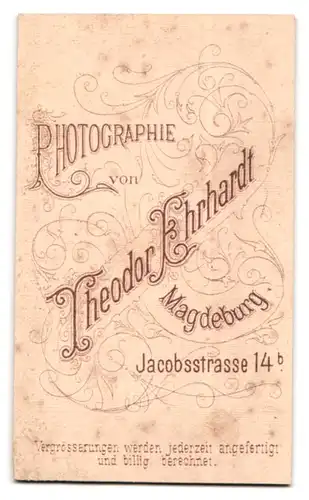 Fotografie Theodor Ehrhardt, Magdeburg, Jacobstr. 14b, Schreiner mit Hobel an der Werkbank