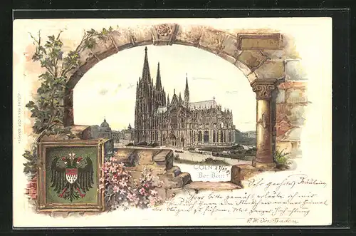 Passepartout-Lithographie Köln, Der Dom, Wappen