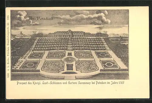 AK Potsdam, Ansicht auf Schloss und Garten Sanssouci