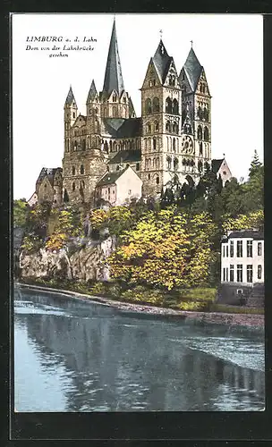 AK Limburg a. d. Lahn, Dom von der Lahnbrücke gesehen