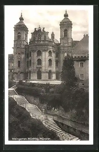 AK Weingarten i. W., Gesamtansicht vom württbg. Münster