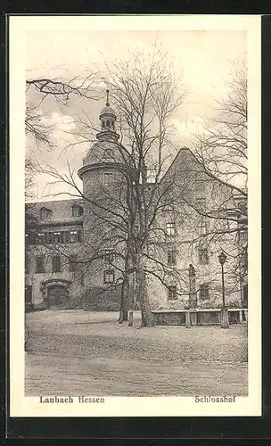 AK Laubach /Hessen, Schlosshof im Frühjahr