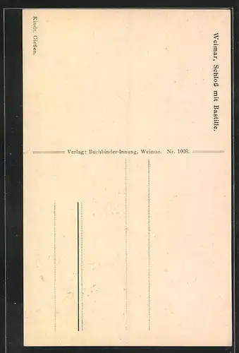 Künstler-AK Weimar, Schloss mit Bastille