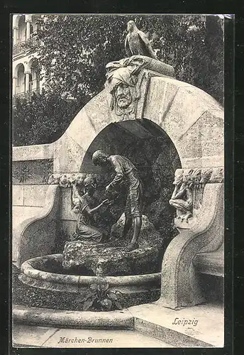 AK Leipzig, Gesamtansicht vom Märchenbrunnen