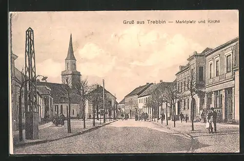 AK Trebbin, Marktplatz mit Kirche