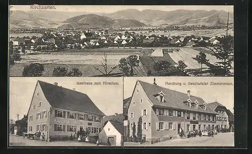 AK Kirchzarten, Gasthaus zum Hirschen, Handlung v. Geschwister Zimmermann, Totalansicht