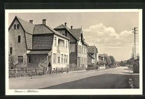 AK Innien i. Holstein, Strassenpartie mit Gebäudeansicht