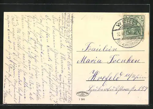 AK Werl, Strasse Prozessionsweg mit Anwohnern