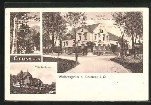 AK Wolfersgrün b. Kirchberg i. Sa., Gasthof Wolfersgrün, Villa Landmann