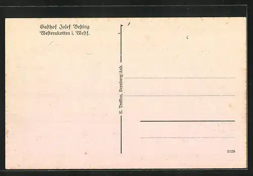 AK Westernkotten i. Westf., Gasthaus, Gebäudeansicht, Ortspartie mit Strasse