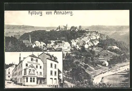 AK Kyllburg, Hotel Géronne-Surges, Totalansicht vom Annaberg