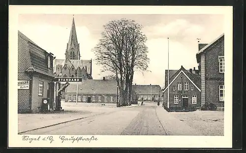 AK Sögel i. H., Hauptstrasse mit Tankstelle Standard