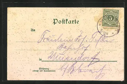 Lithographie Weinsberg, Panorama mit Weibertreue