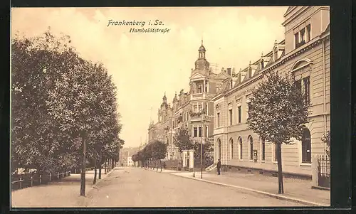 AK Frankenberg i. Sa., Humboldtstrasse mit Postamt