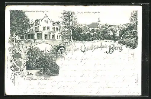AK Groitzsch, Restaurant zur Wiprechtsburg, Ortsansicht